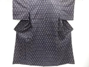 アンティーク　木綿幾何学模様織り出し単衣着物